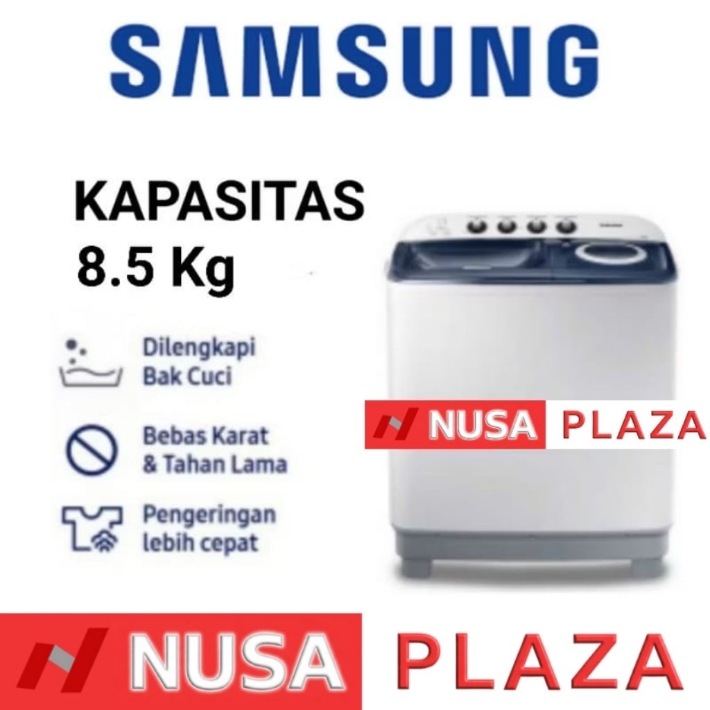Mesin cuci 2 tabung 8 kg / 8kg - 8.5kg / 8.5 kg SAMSUNG WT85H3210 (KHUSUS MEDAN)