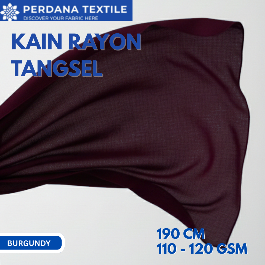 Kain Rayon Non Spandex Burgundy Tangsel Kain Tencel Burgundy Ringan Lembut Rayon Premium 1 ROLL  Per