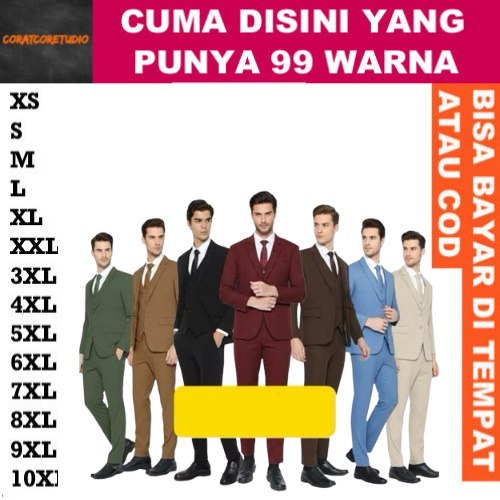 99 WARNA JAS PRIA UKURAN BESAR / JAS NIKAH UKURAN JUMBO JAS Blazer Celana Jas wisuda,jas kantor,jas 