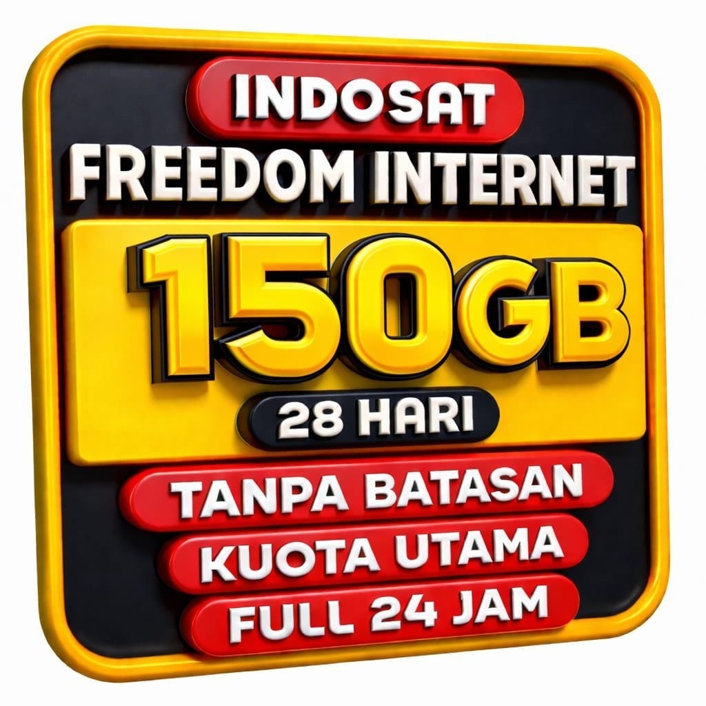 (SUPERDUPER)KUOTA INDOSAT 150GB FULL 24JA. 28HARI