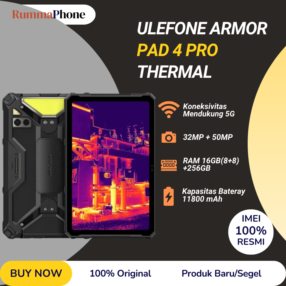 ULEFONE ARMOR PAD 4 ULTRA THERMAL 5G 16GB+256GB Dimensity 6300 11800mAh NFC Rugged Tablet