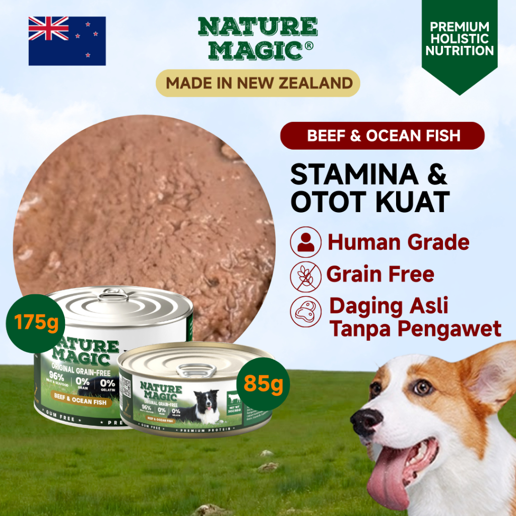 Nature Magic Dog Food Wet Food Grain Free Beef & Ocean Fish New Zealand Makanan Anjing Basah Premium
