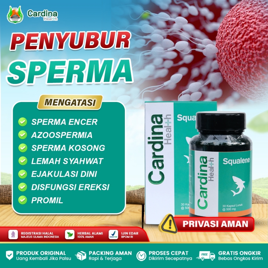 Obat Penyubur dan Pengental Sperma Pria, Penambah Sperma, Air Mani Encer,  Ejakulasi Dini - Cardina