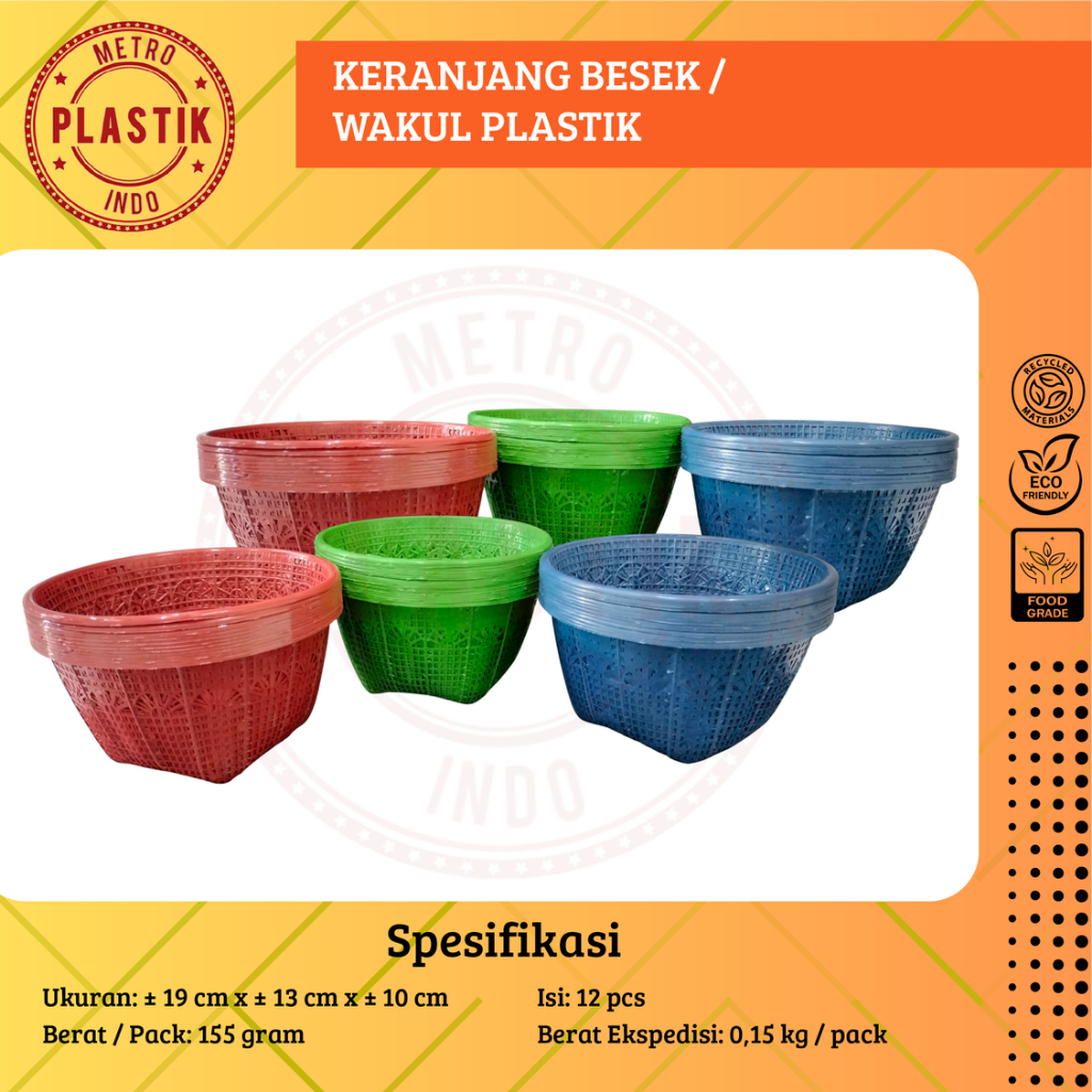 Besek Tradisi Selamatan / Besek Plastik / Besek Selamatan Isi 12pcs Warna Random