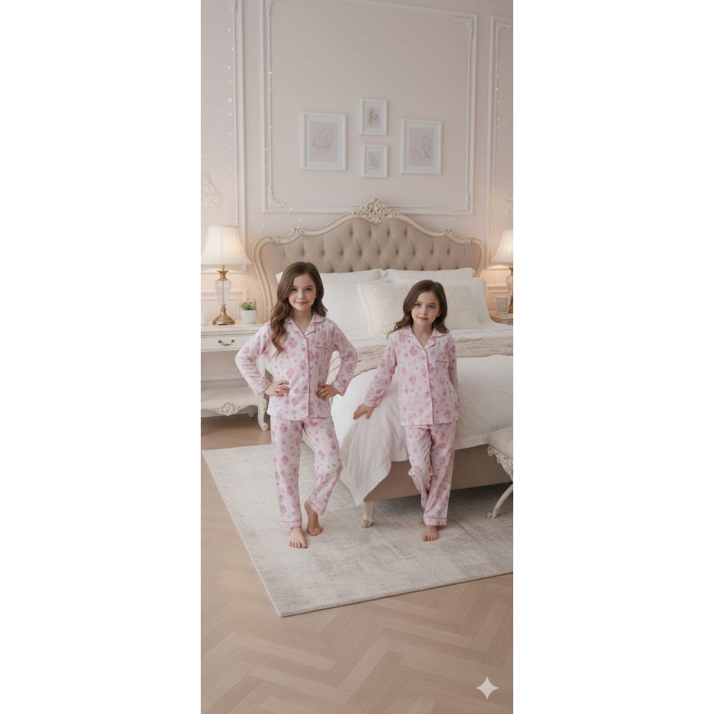 BAJU TIDUR PIYAMA PP 9 KAOS CRINKLE ANAK BALITA REMAJA TANGGUNG 4-15TAHUN KATUN IMPORT BERKUALITAS U