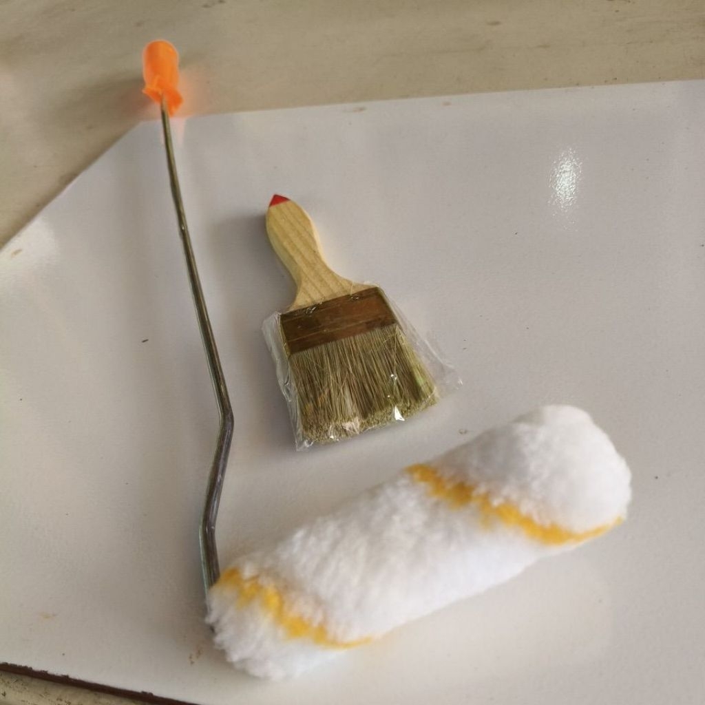 1 SET Kuas rol panjang + kuas 2 inch kuas cat rollan cat kuas roll kecil panjang + kuas 5 cm cat tem