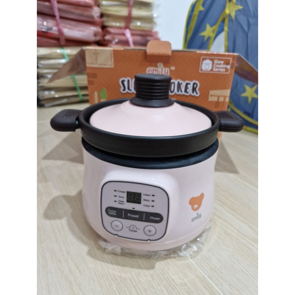PRELOVED SLOW COOKER EMILY 0.8LT warna pink