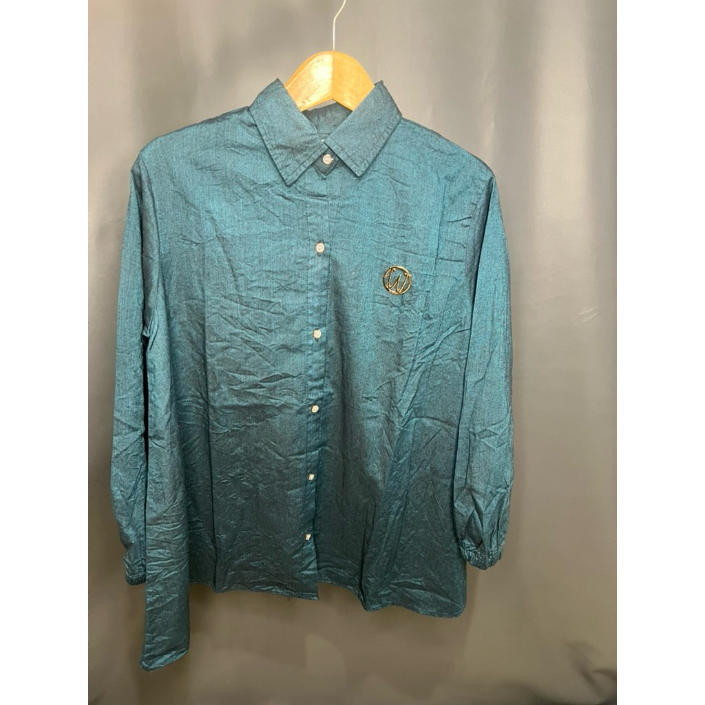 Kemeja Wanita Winody - Winody Atasan Kemeja Wanita Katun Linen Kilat Premium