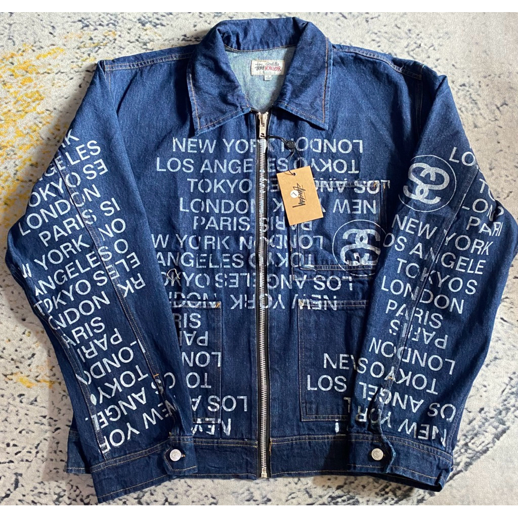 Jacket Denim Stu*sy Zip Work