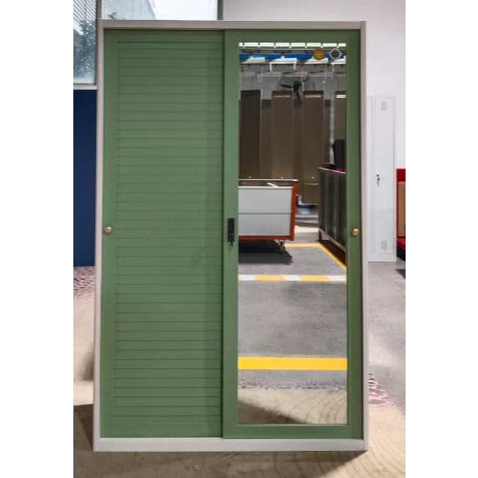 Lemari Pakaian Besi Sliding Motif Jalusi Warna/ Lemari Baju Plat Besi Sliding 2P Colorfull UK.120