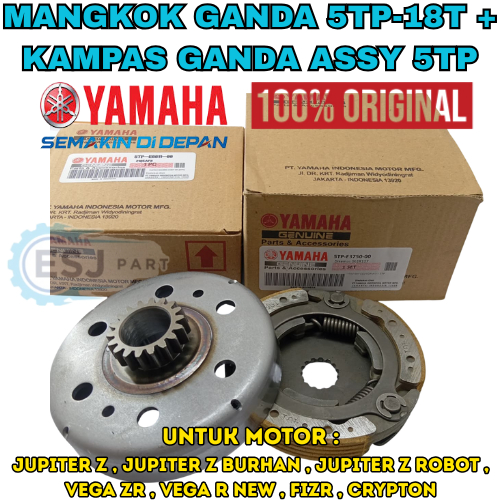 MANGKOK GANDA 5TP-18T + KAMPAS GANDA ASSY 5TP MOTOR JUPITER VEGA FIZR CRYPTON ORIGINAL 100% YAMAHA .
