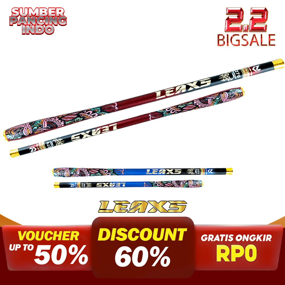 KAMIKAZE Joran Pancing Tegek LEAX 180cm - 450cm Hi-Carbon Blank Compact Size Kuat dan Ringan Joran P