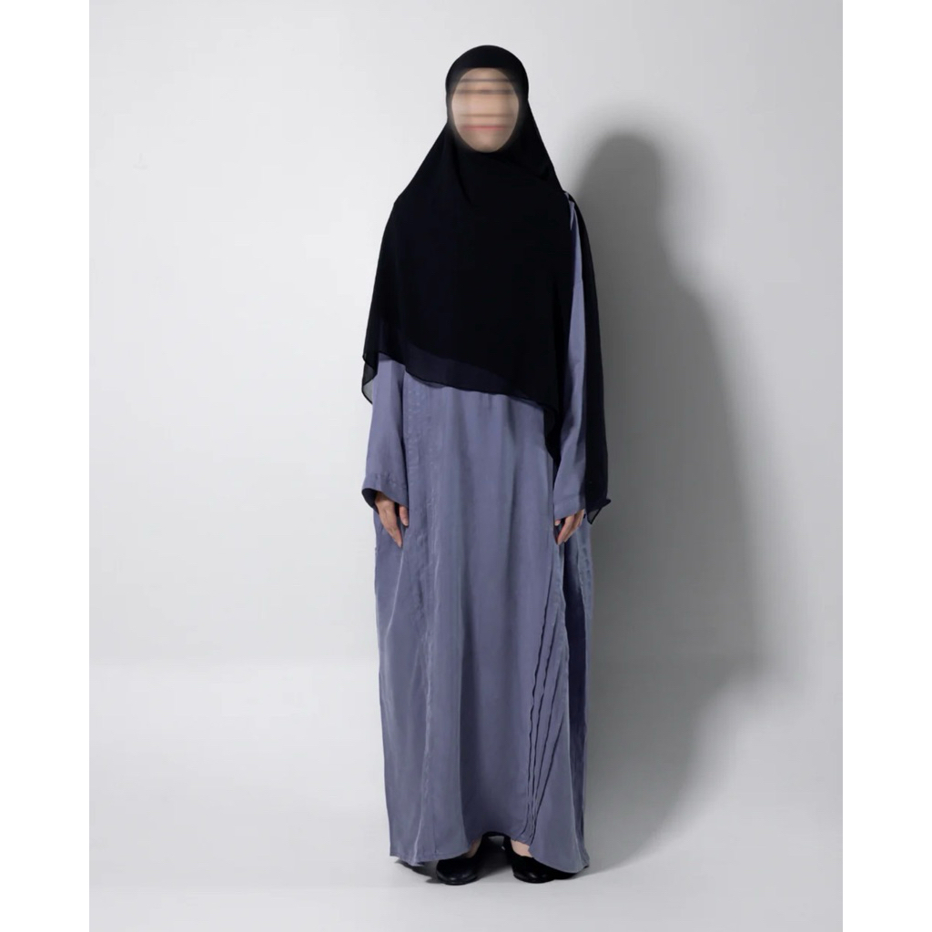PRELOVED Taza Teeqa Plain Abaya Cloud Blue