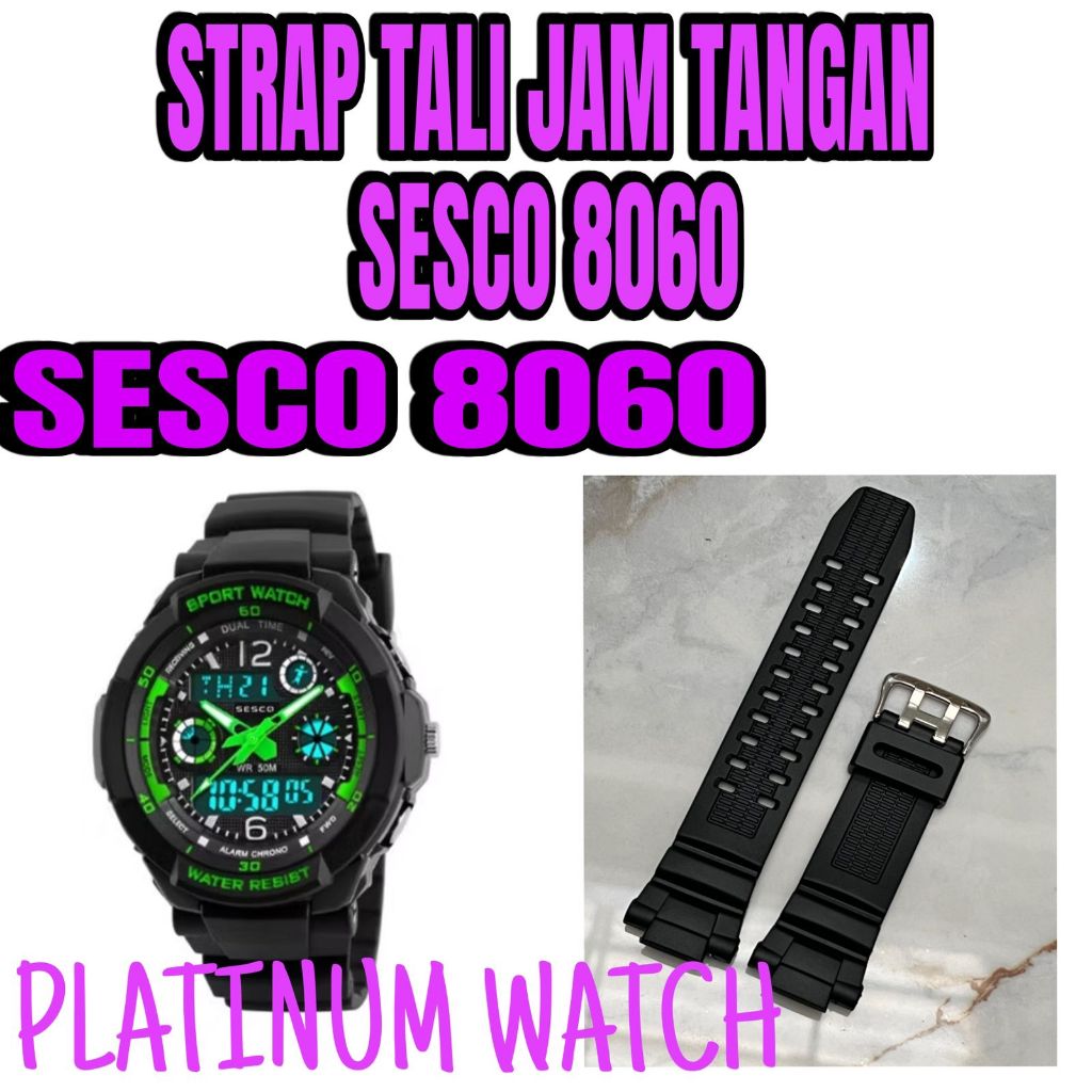 STRAP /TALI JAM TANGAN ORIGINAL SESCO 8060 SESCO8060 pas dan bs lgsg dipakai