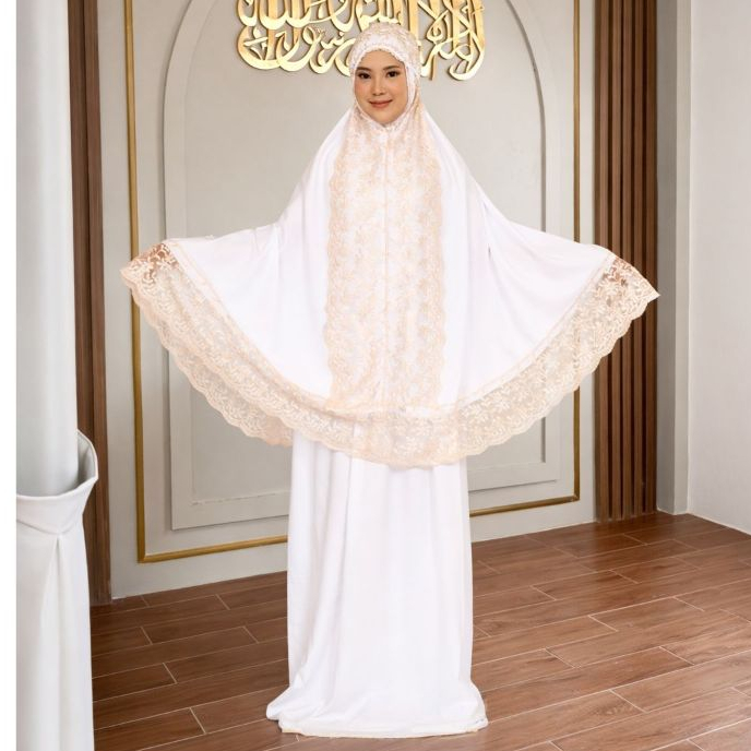 Mukena Telekung Dewasa Shireen, Mukena Katun Adem Renda Traveling