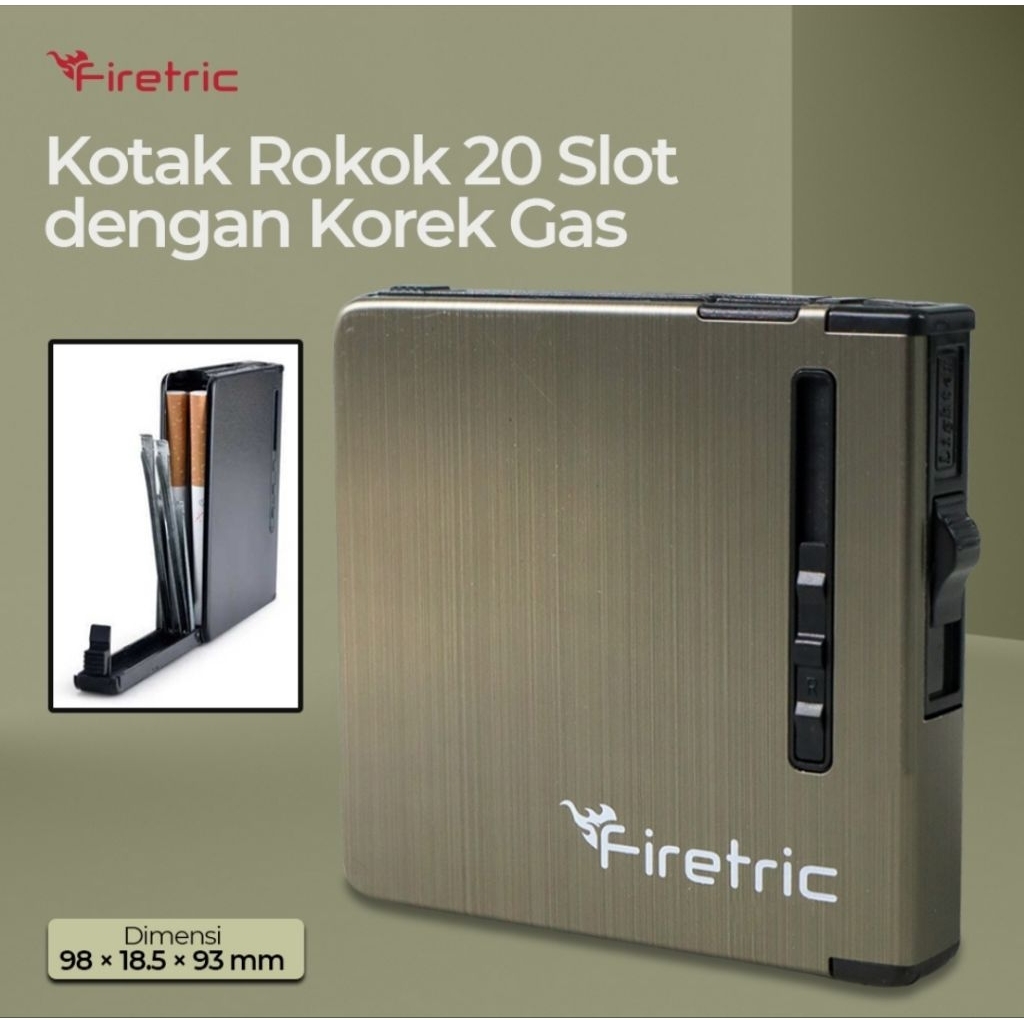 Kotak Rokok 20 Slot dengan Korek Gas - JD-YH037 - Black
