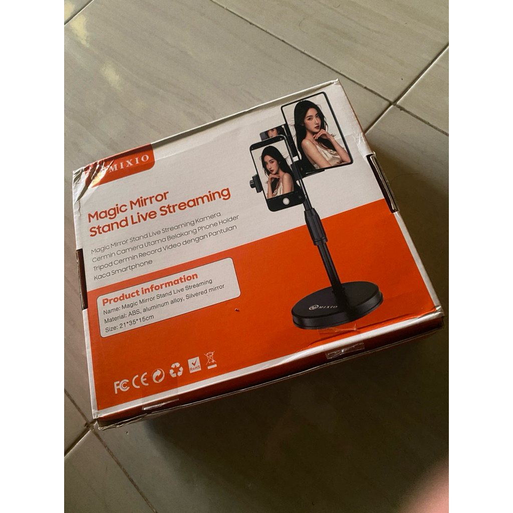Mixio S100 Magic Mirror Stand Live Streaming / Kaca Berdiri / Cermin untuk Live dengan Kamera Belaka