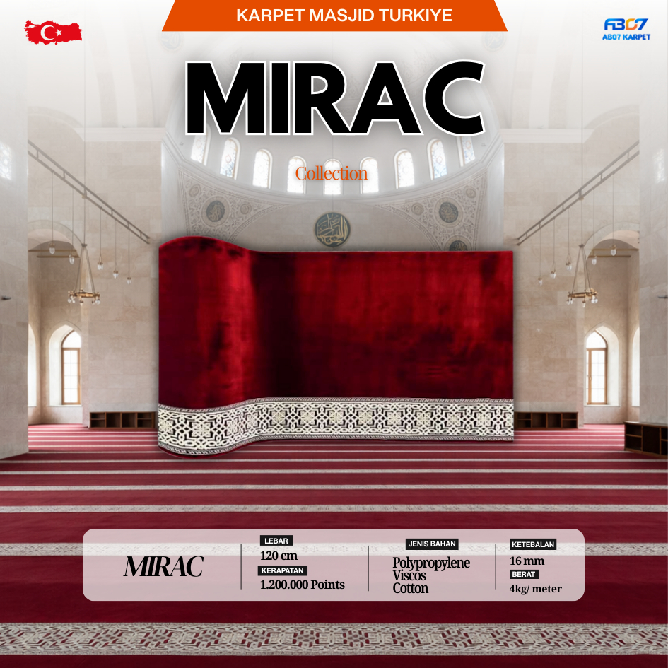AB07 - Karpet Masjid | Mirac | Kwalitas Import - Lebar 120 cm