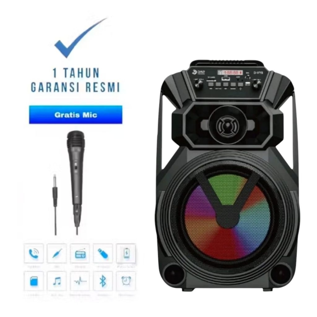 MKC KIMISO Speaker Bluetooth 7801 Mini Portable 6.5 Inch Free Mic