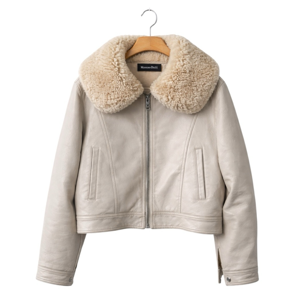 (Woman) Leather Jacket Boxy Massimo Dutti