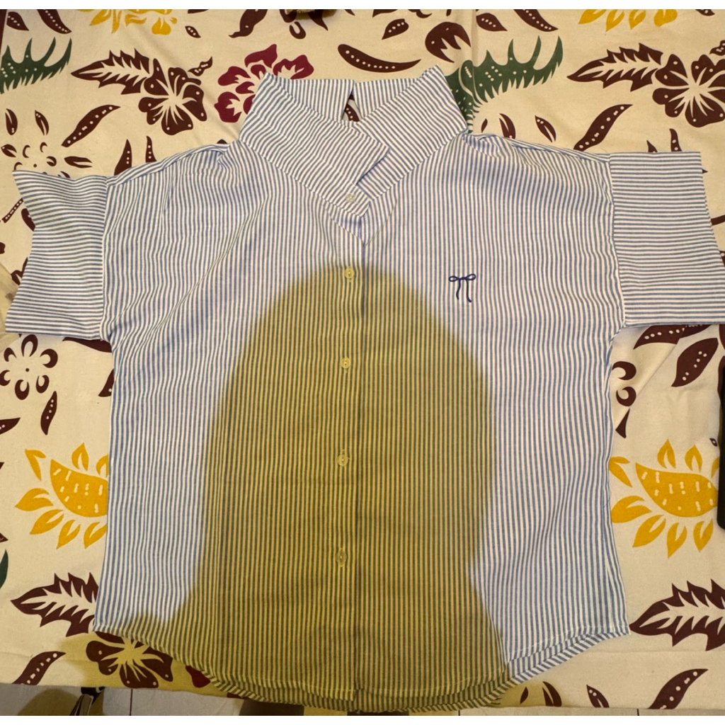 Kemeja wanita motif garis ori thailand