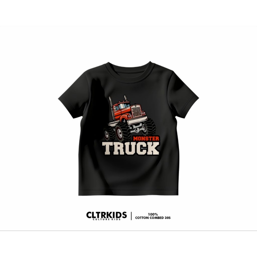 KAOS UNIK ANAK LAKI KECIL & PEREMPUAN SABLON TRUCK COTTON COMBED 30s