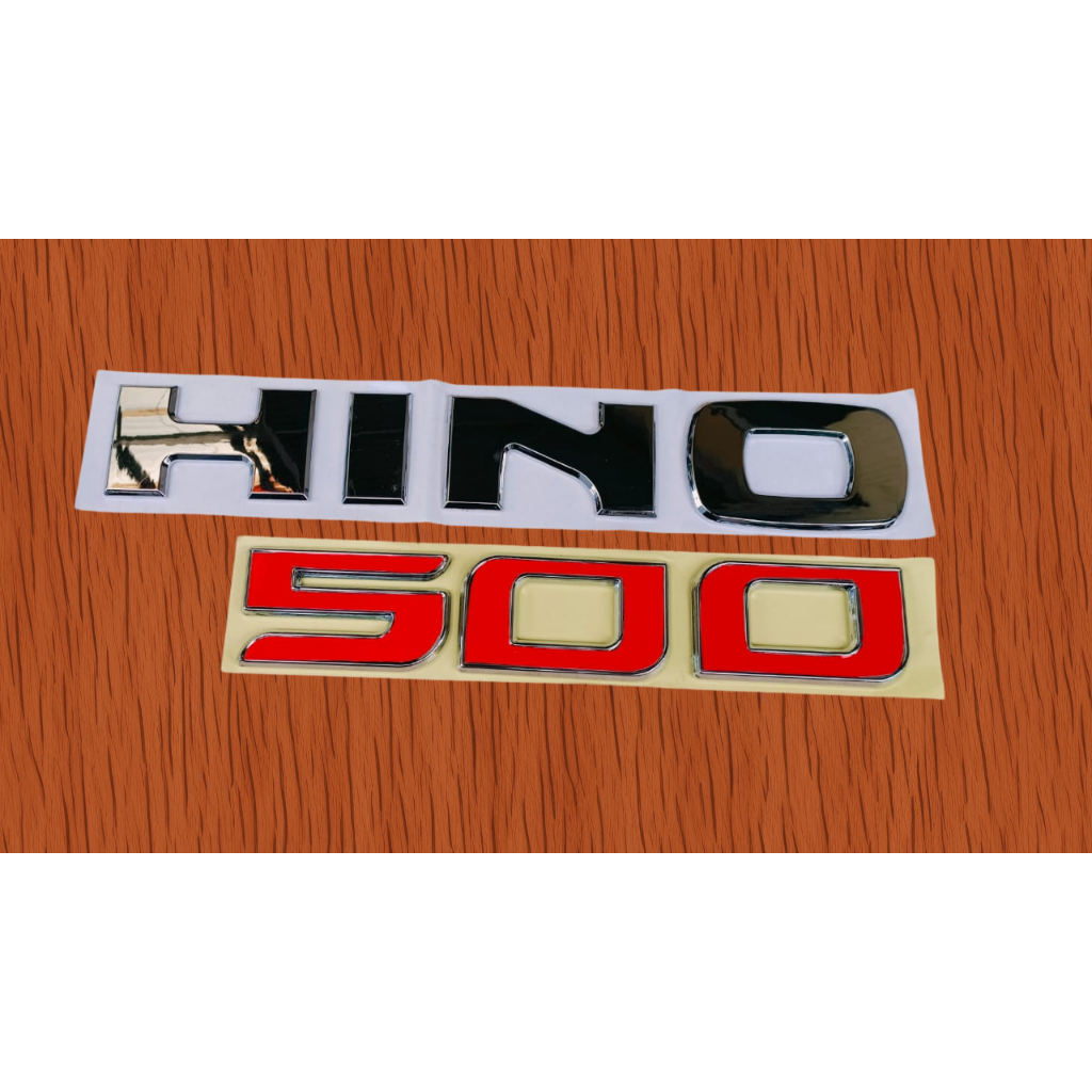 emblem hino 500 timbul chrome / emblem tulisan hino 500 sudah ada perekatnya / logo hino 500