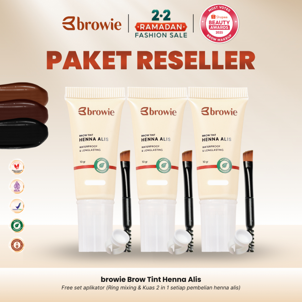 browie Paket Reseller Brow Tint Henna Alis Waterproof & Longlasting