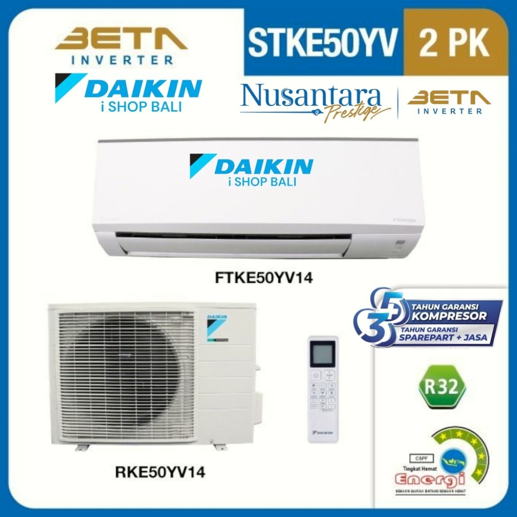Ac Daikin Beta Inverter 2 PK FTKE50YV Ac Daikin Nusantara inverter 2 Pk STKE50YV Include Pemasangan