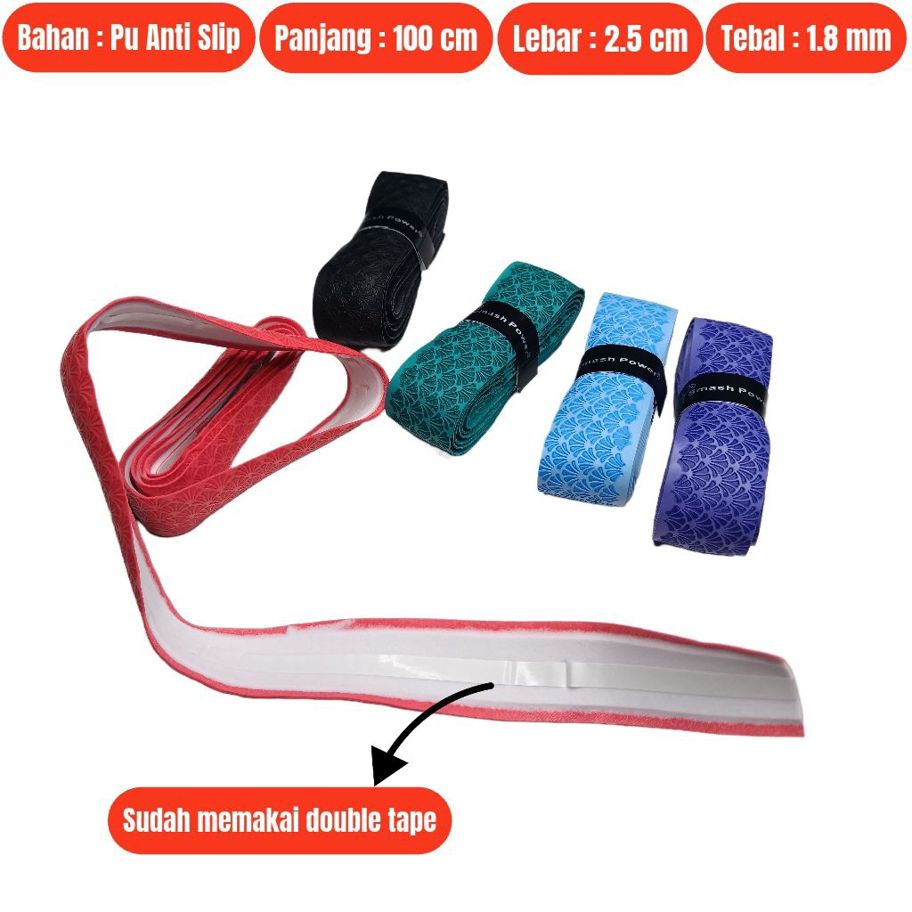 Grip Raket Badminton Tebal Smash Power Gp-01 Original/Grip Karet Badminton/Grip Raket Tenis/Grip