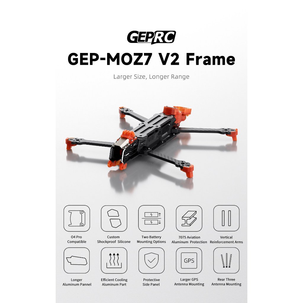 GEPRC MOZ7 V2 7 inch frame longrange FPV drone