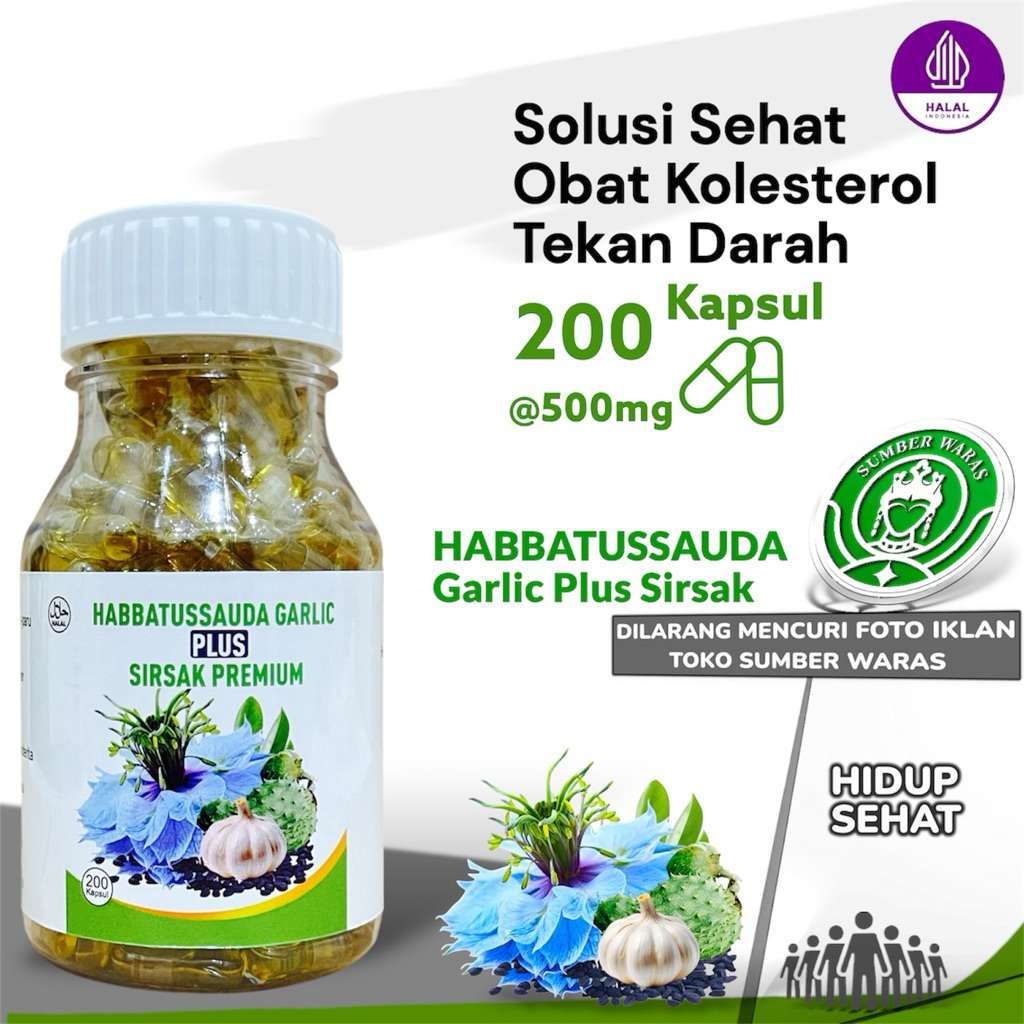Kapsul Habbatussauda Garlic Sirsak Isi 200 Habbat Sirsak Bawang Putih