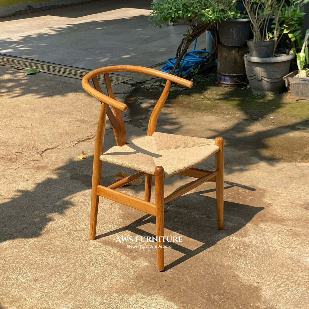 kursi cafe anyaman minimalis kayu jati kursi bar anyaman tali