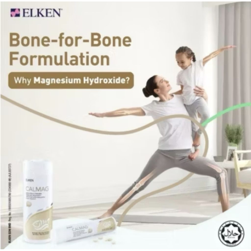 Suplemen utk Tulang kuat Dan mencegah osteoporosis Elken Calmag / Calmax isi 600 tablet