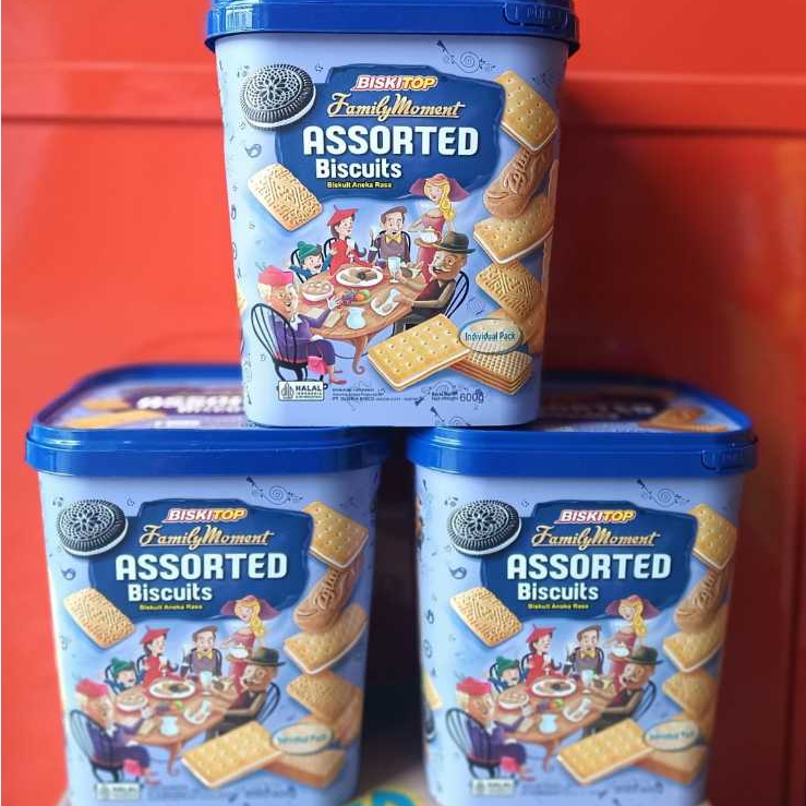 Biskitop Family Moment Assorted Timba 600 gr - Biskuit Lebaran