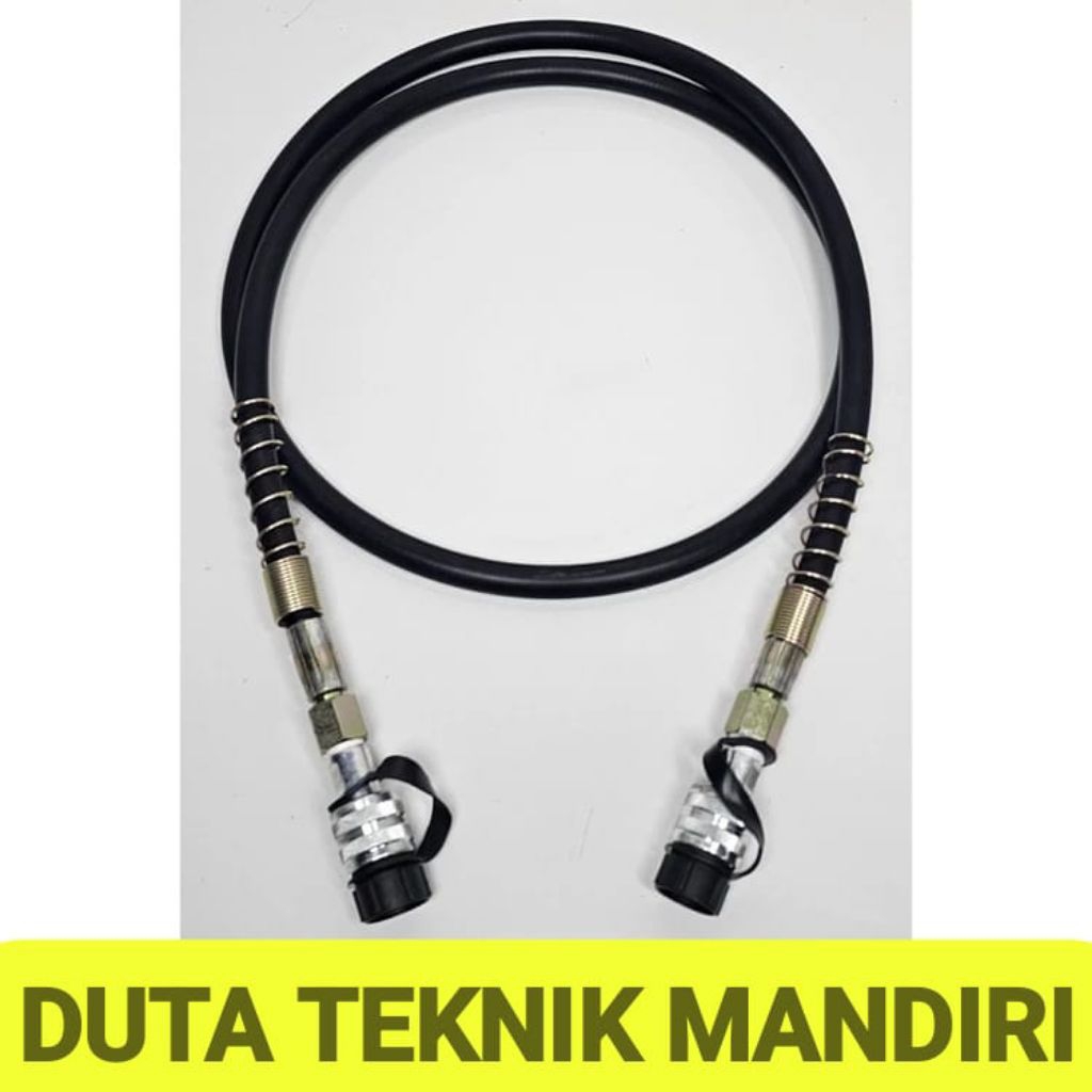 Selang Hidrolik 2 Meter Rubber Karet 700 Bar 70 MPa 10000 psi 2 Coupler Female 3/8" 700Bar 70MPa 100