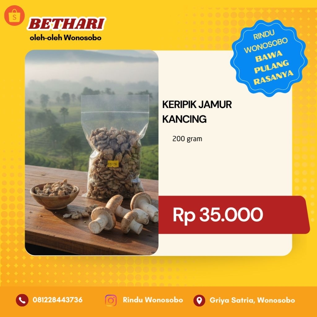 KERIPIK JAMUR KANCING KHAS WONOSOBO