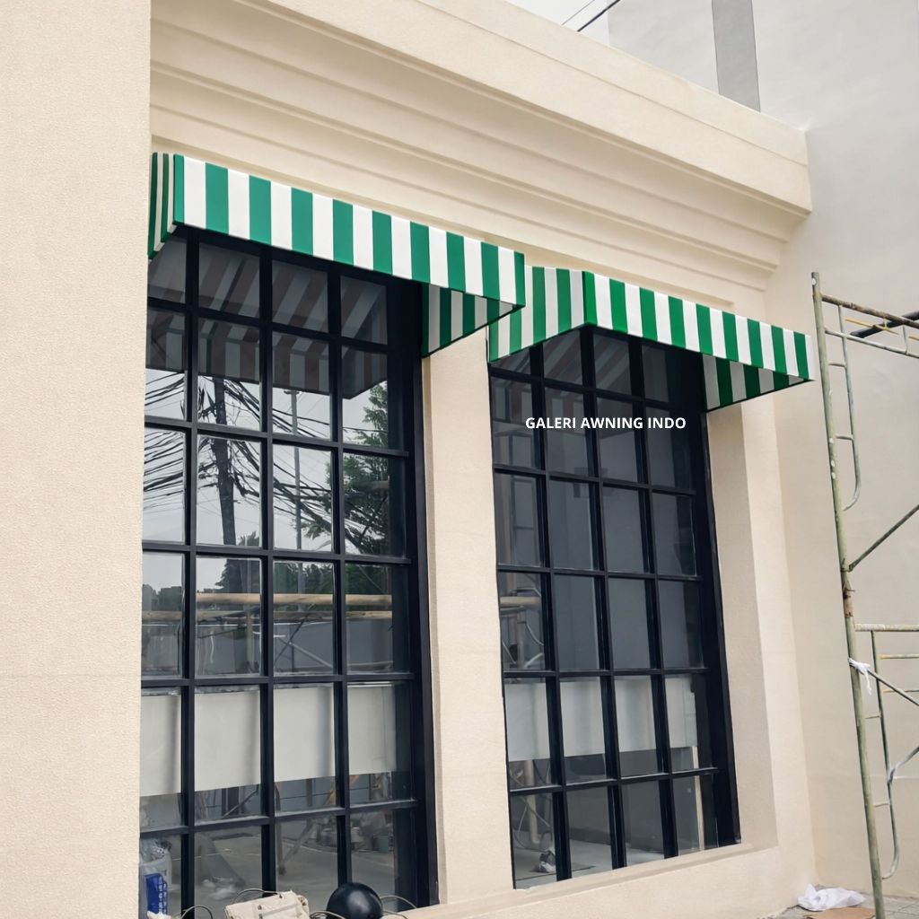kanopi kain awning warna putih hijau untuk jendela rumah minimalis harga terjangkau