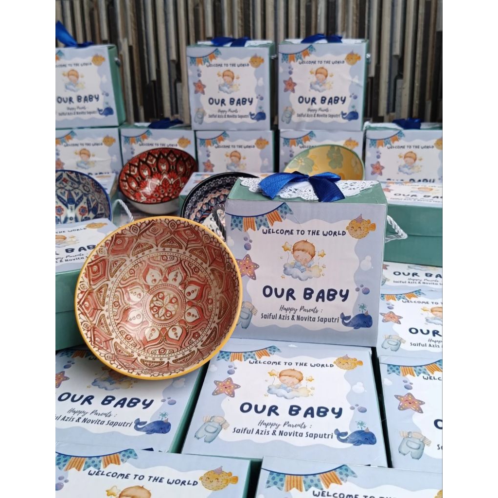 Souvenir mangkok bowl , souvenir mangkok isi 1 , souvenir mangkok jepang , souvenir aqiqah murah , s