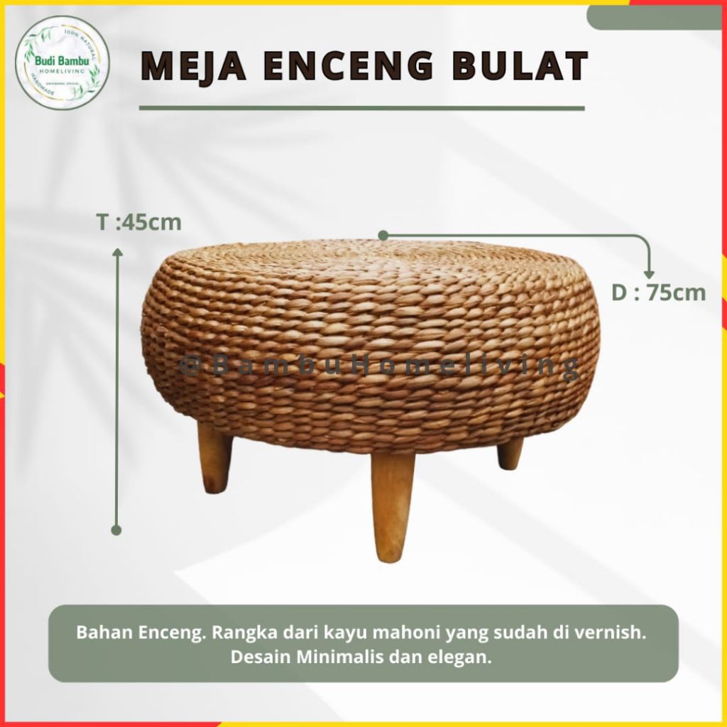 Jual Homedekor Meja Enceng Estetik Kursi Meja Murah Meja Melon Enceng Meja Lesehan Meja sudut Set Ru
