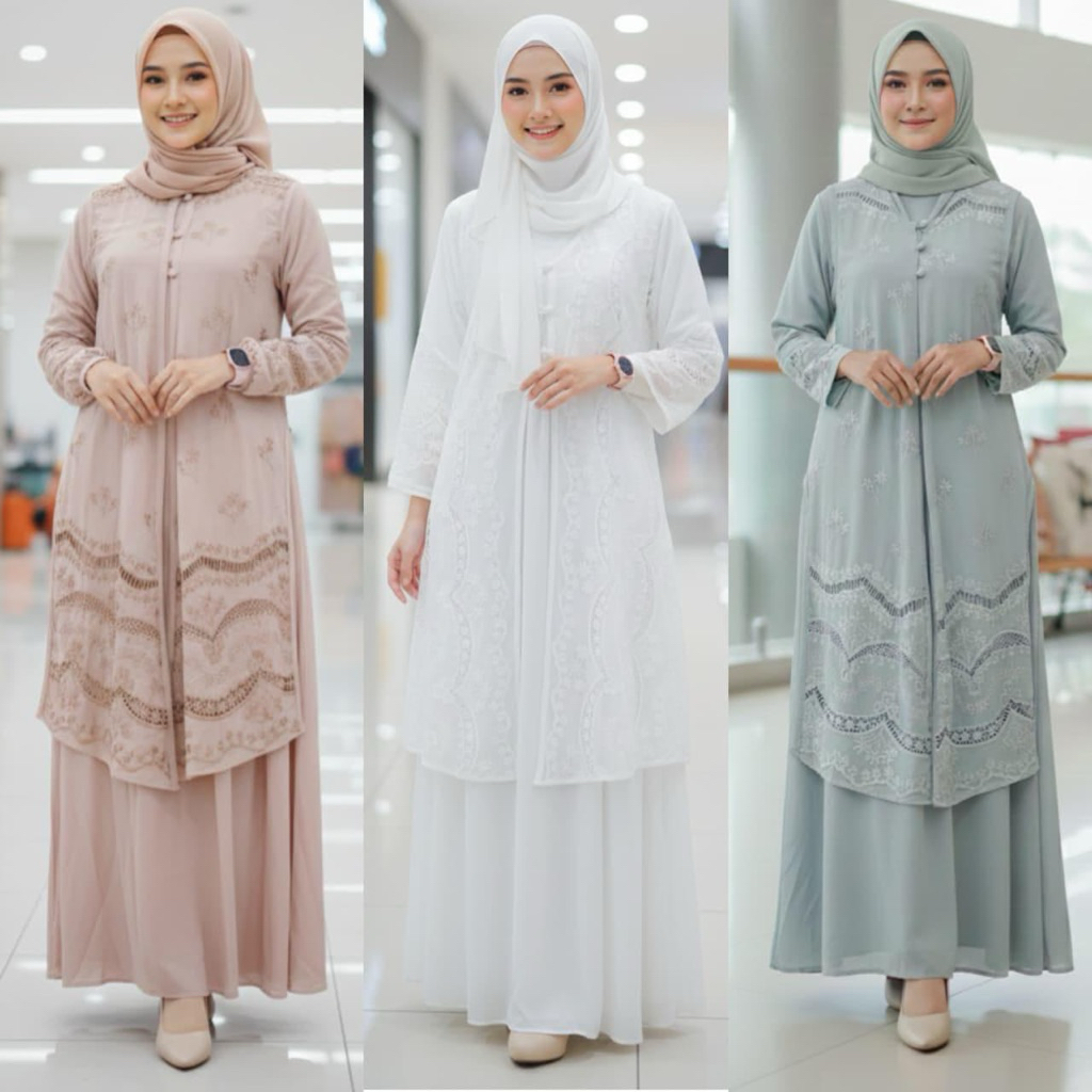 Gamis Set Hijab + Outer Premium