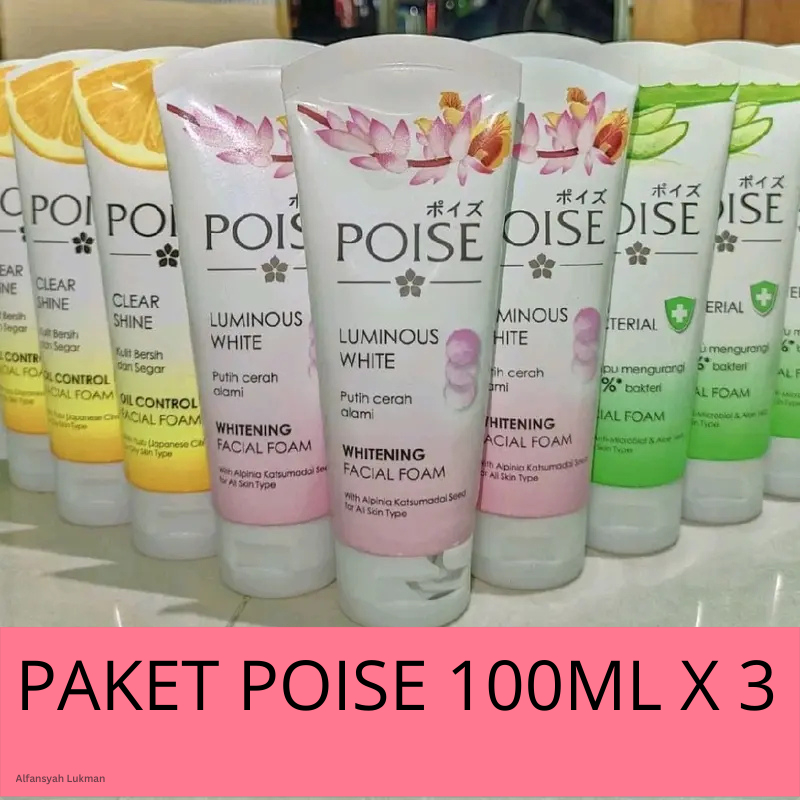 (Paket 3 Pcs) Poise Facial Foam 100 ml X 3 Pcs