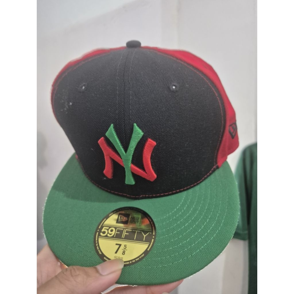 TOPI NEW ERA NY NEW YORK MOTIF GUCCI FLAG BARU ORIGINAL