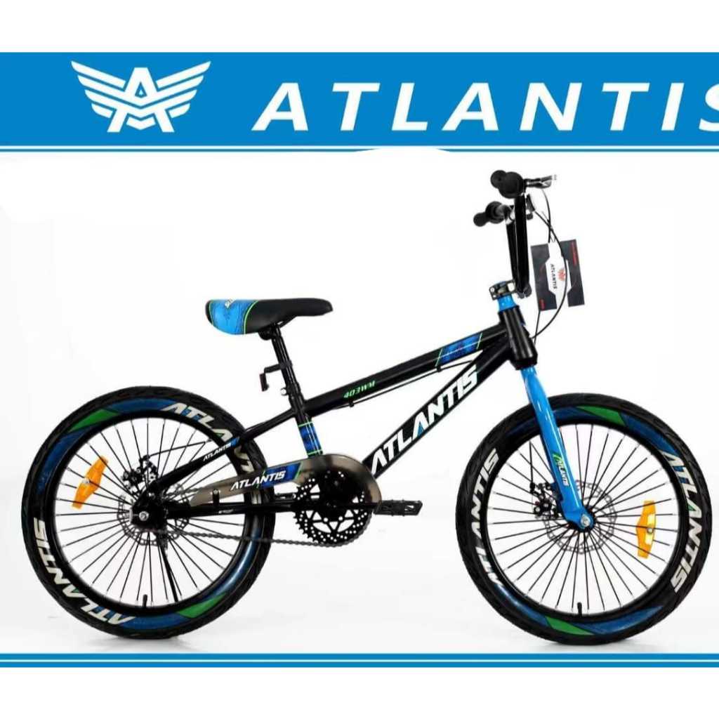 sepeda anak laki laki bmx 20 inch atlantis 403 db wm ban 2.50 sepeda untuk usia 8-11 tahun