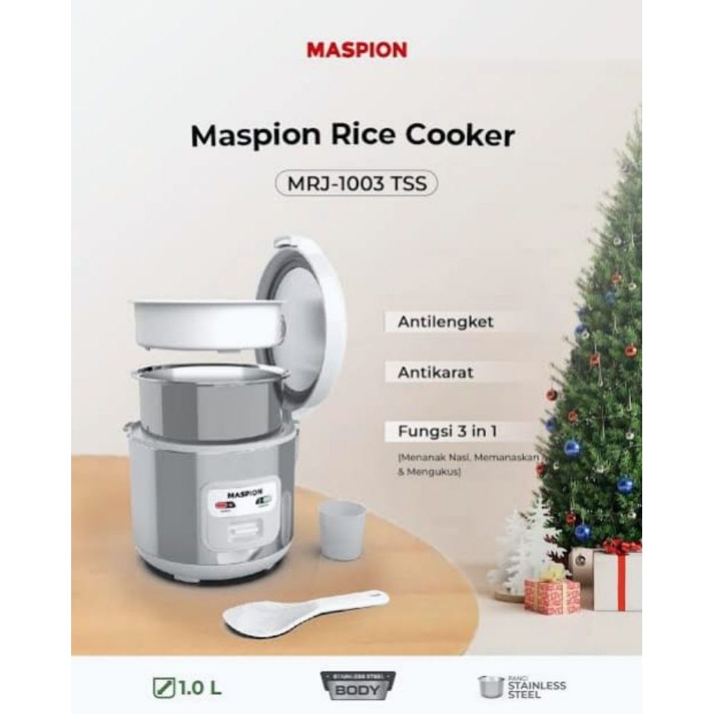 Rice cooker / Magic com / Penanak nasi 1Lt MASPION MRJ-1003 TSS