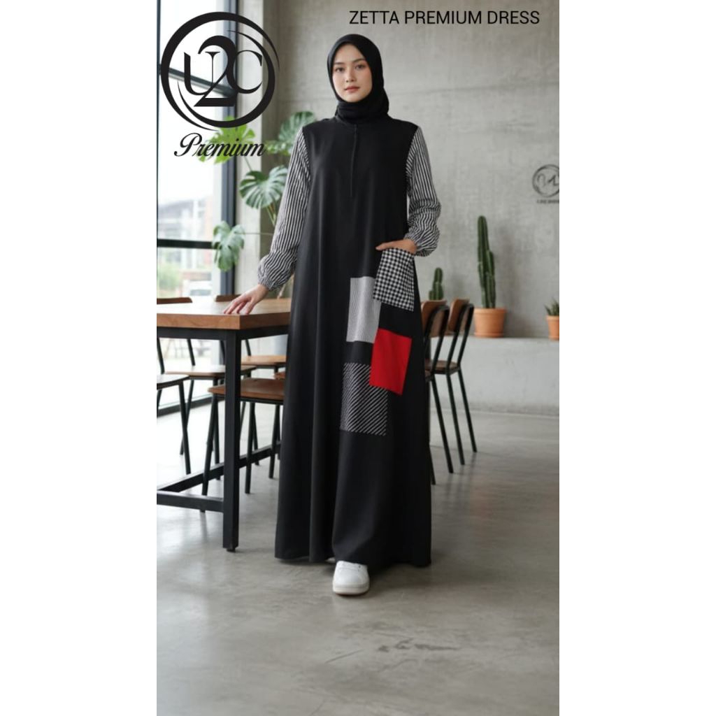 gamis dress zetta casual santai jalan katun toyobo premium original u2c real pict