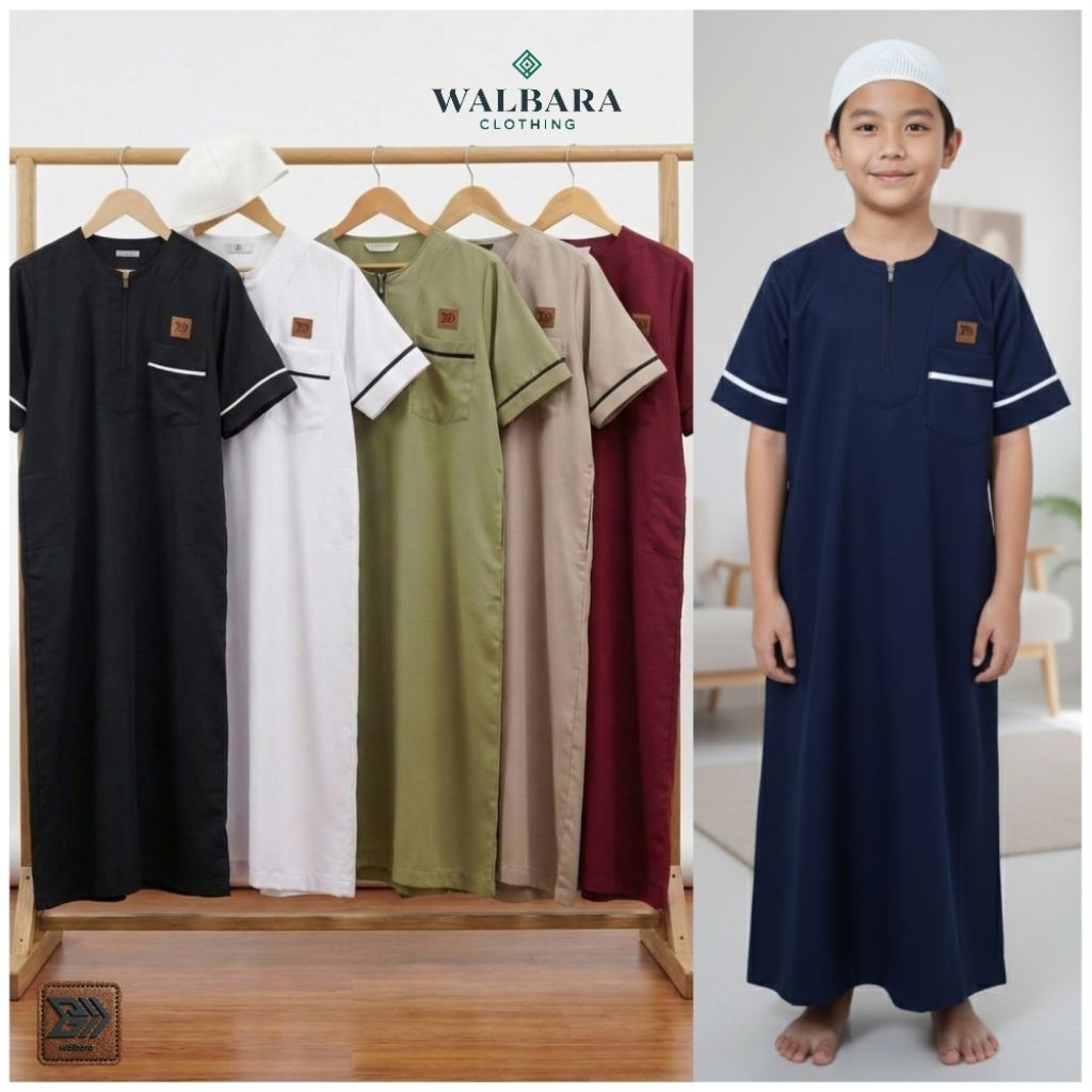 GAMIS AL-FADHIL PREMIUM 3-13 TAHUN TOYOBO FREE PECI JUBAH