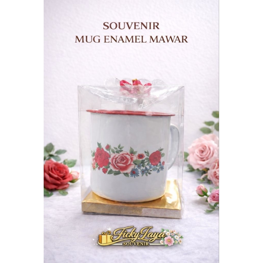 SOUVENIR MUG ENAMEL MAWAR