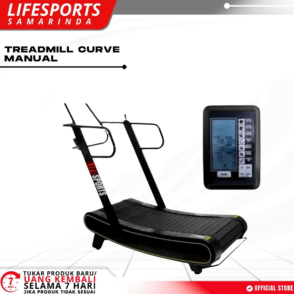 LIFESPORTS - Cardio Alat Olahraga Fitness Sport Gym Smart Walking Pad Treadmill Curve Manual