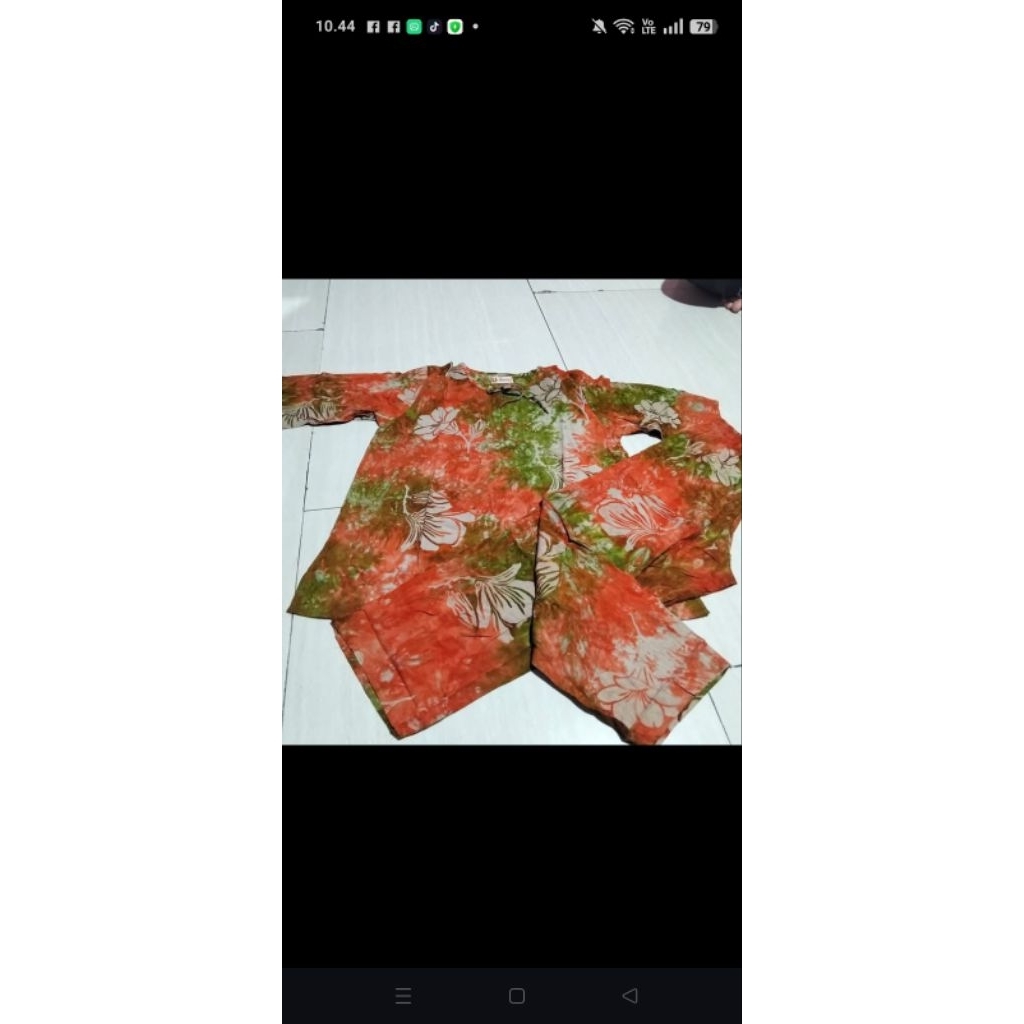 cap batik sunan ukuran dewasa lengan 3/4